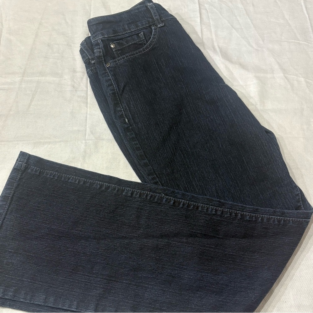 Nine West Y2K Wide Leg Trouser Jeans 10/29 Dark Wash 2000s - Picture 2 of 14